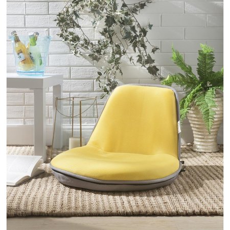 COMFORTCORRECT Quickchair Indoor &amp; Outdoor Portable Multiuse Foldable Mesh Floor Chair - Yellow with Grey CO2625256